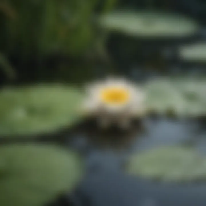 Mesmerizing Details of a Lily Pad with Flower