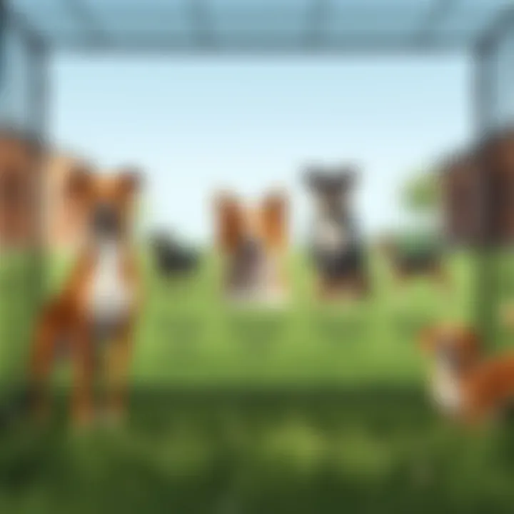 Dog Breeds and Crate Sizes An illustration showing different dog breeds alongside crate sizes
