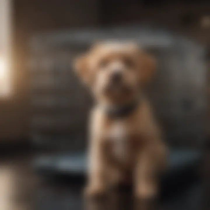 Various dog breeds next to their respective crate sizes