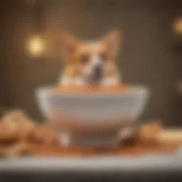 A vibrant bowl filled with high-quality dog food specifically designed for Corgis