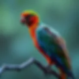 Colorful bird perched on a branch, showcasing feathers that connect it to ancient dinosaurs.