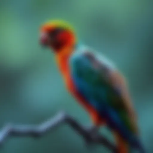 Colorful bird perched on a branch, showcasing feathers that connect it to ancient dinosaurs.