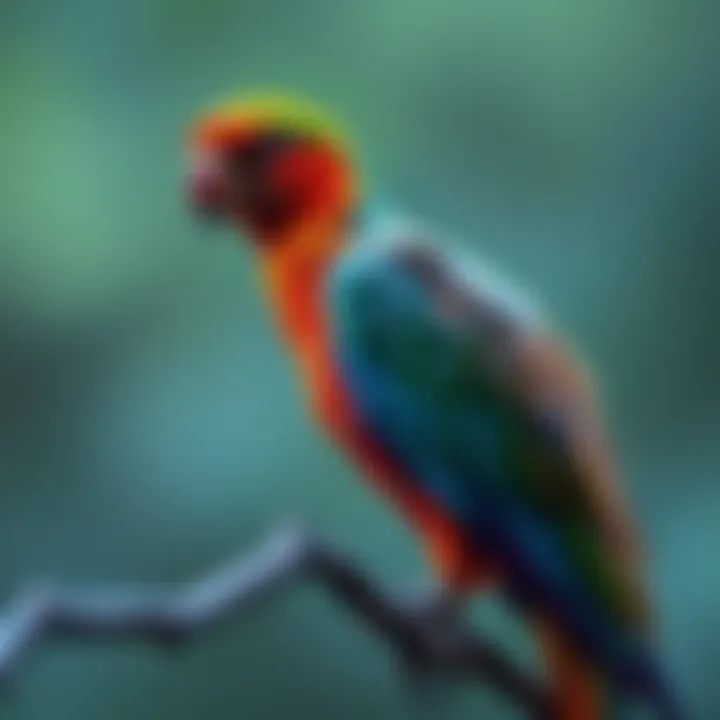 Colorful bird perched on a branch, showcasing feathers that connect it to ancient dinosaurs.