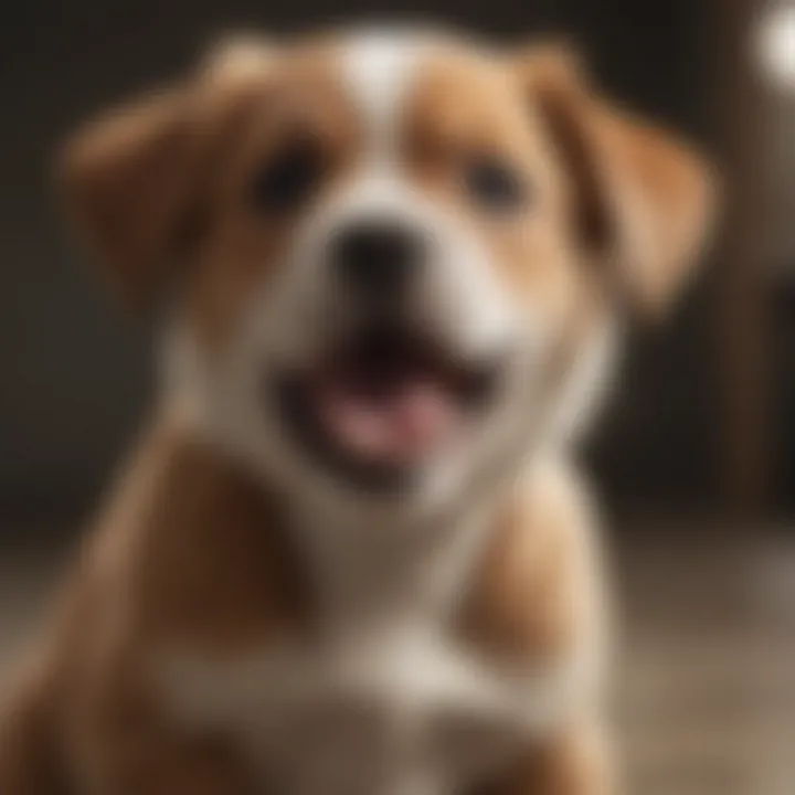 Puppy expressing discomfort through a growl