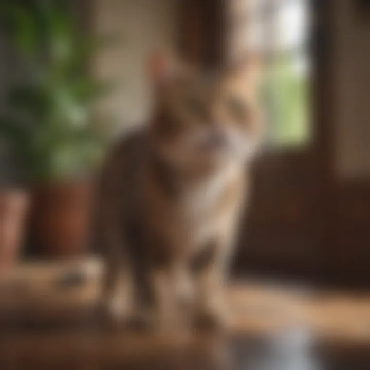 A happy cat in a clean environment