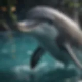 A dolphin engaging in social play, showcasing its emotional intelligence.