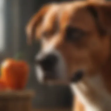 Dog with Bell Pepper Treat