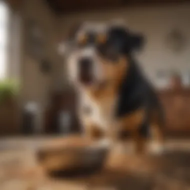 Joyful Eating: Grain Free Dog Food Experience A dog enjoying a bowl of grain free food in a vibrant setting.