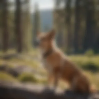 Dog enjoying the scenic view in Yellowstone