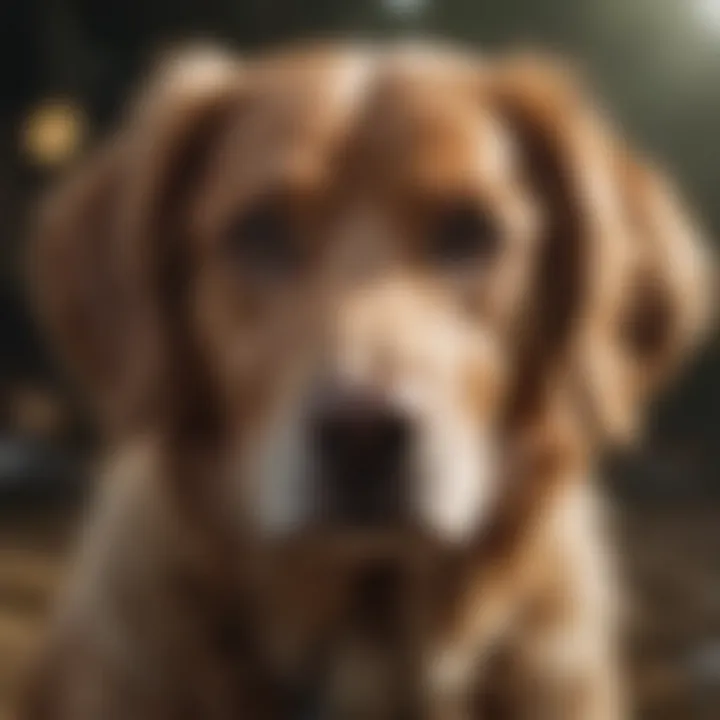 Dog experiencing anxiety and heaving