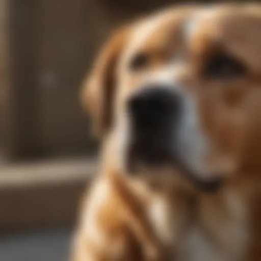 Dog breathing heavily on a hot day