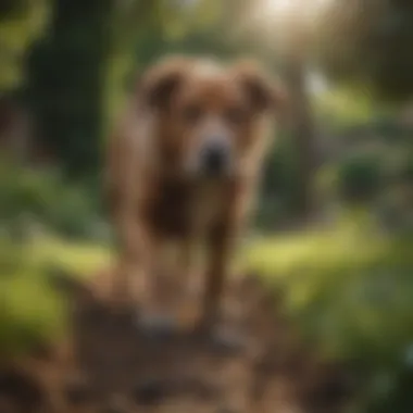Setting Boundaries in Your Yard Dog sniffing around garden perimeter