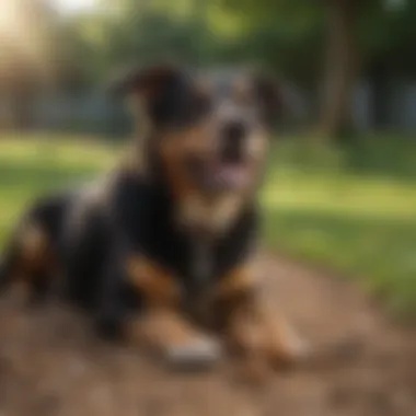 Positive Reinforcement Training Methods Dog receiving training treats instead of digging