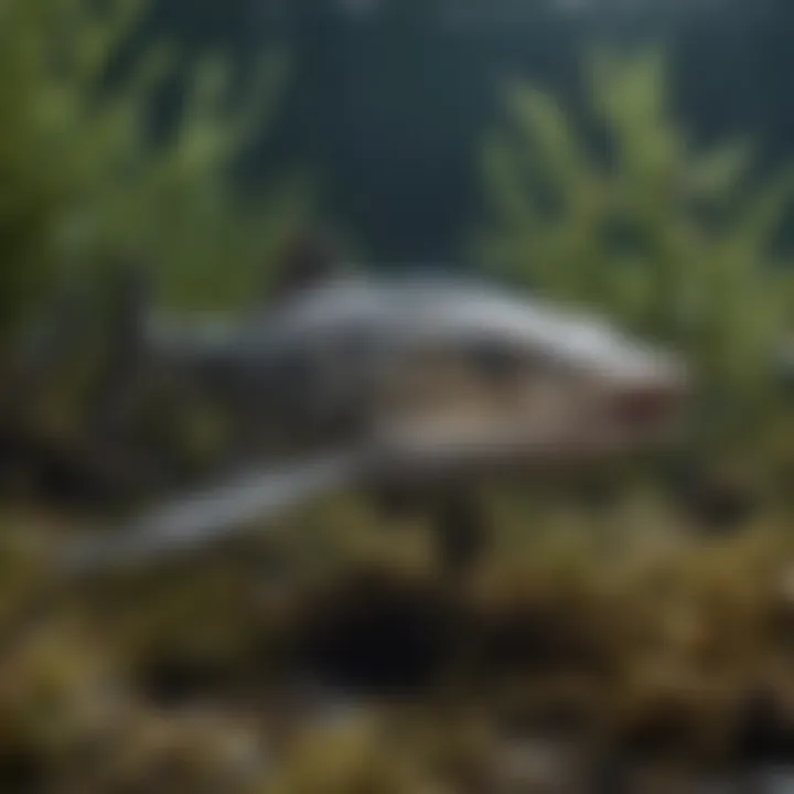 Dogfish Fish Camouflaging Among Seaweed