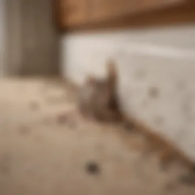 Tracing Telltale Droppings Mouse droppings near baseboard