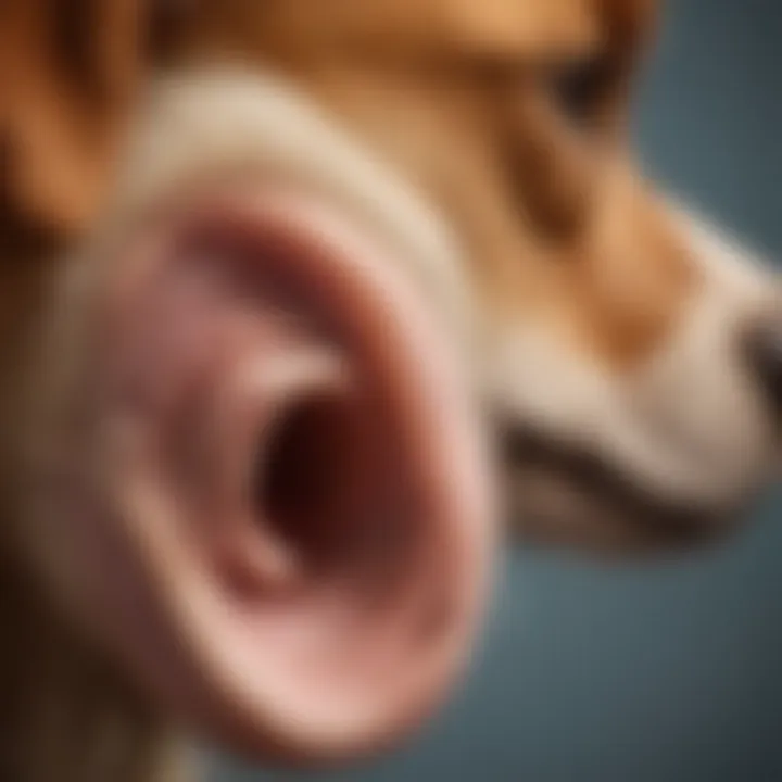 Illustration of ear anatomy in dogs