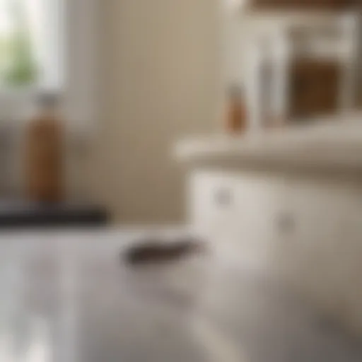 Earwig crawling on kitchen countertop