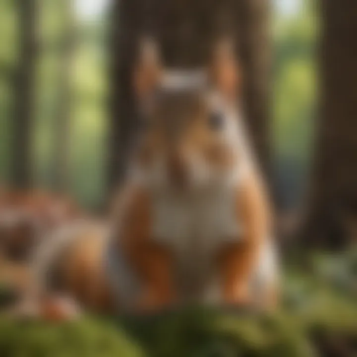 Ecological roles of squirrels and rats illustrated through their interactions.
