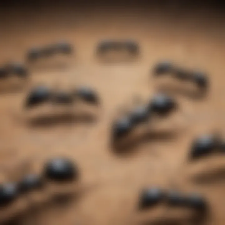 Diagram showing different types of black ants