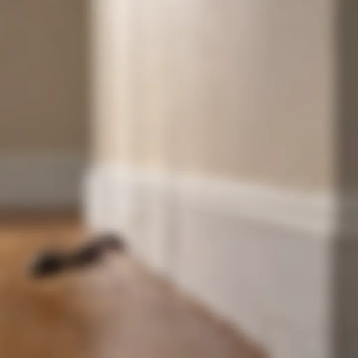 Homeowner applying a natural ant repellent along the baseboards