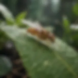 Close-up of a gnat resting on a leaf