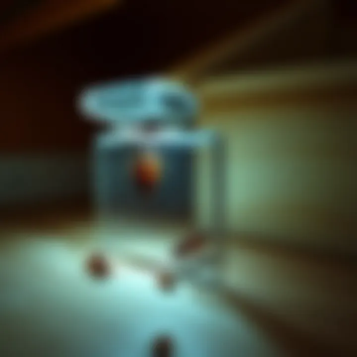 Effective Cockroach Traps A trap for catching cockroaches under a cabinet