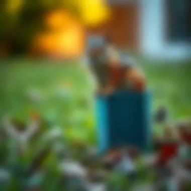 Physical barrier example in a yard to keep chipmunks out