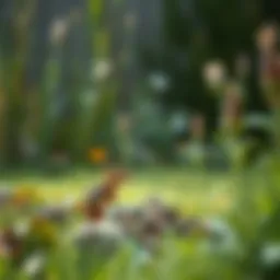 A serene garden setting illustrating potential chipmunk habitats