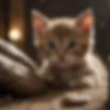 A playful kitten exploring its environment