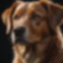 A close-up of a healthy dog with a shiny coat