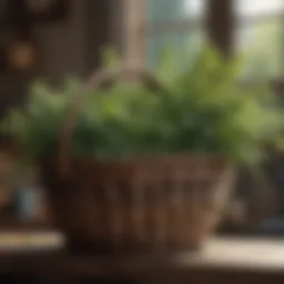 Aromatic herbs in a basket