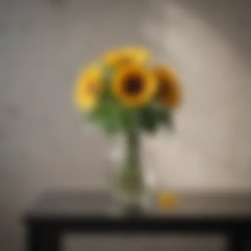 Elegant Artificial Sunflower Arrangement on Modern Minimalist Table