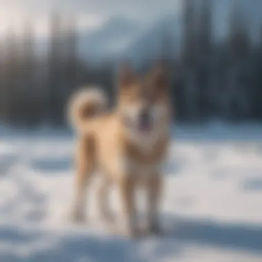 Elegant Canine Breed in Snow