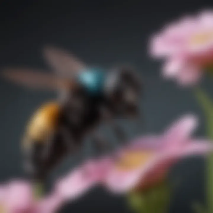 Elegant Carpenter Bee Pollinating a Flower