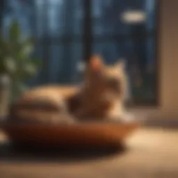 Elegant Cat Resting in Heated House