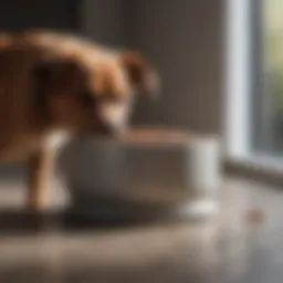 Elegant dog bowl with slow feeder design