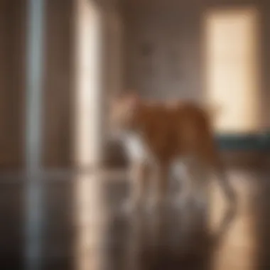 Graceful Cat in a Modern Setting Elegant feline on a sleek surface