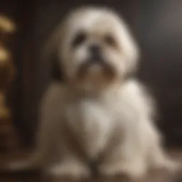 Elegant Lhasa Apso with flowing coat