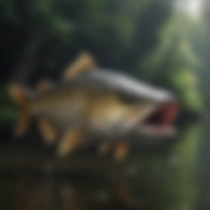 Elegant Musky fish navigating West Virginia's waterways