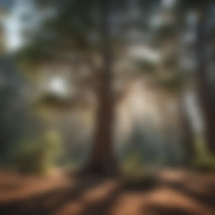 Elegant Pine Tree Providing Shade in California Park