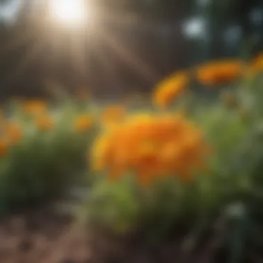 Elegant Sunburst Marigold in Full Sun