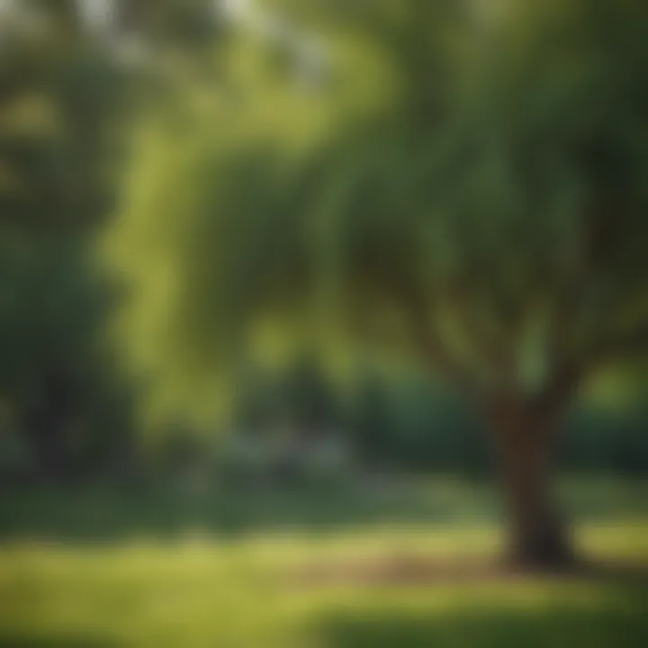 An elegant Willow tree gracefully swaying in the breeze