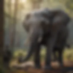 Majestic Elephant contemplating in the wilderness