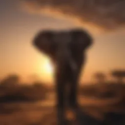 Majestic Elephant at Sunset