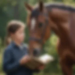 Captivating Illustration of a Child Reading a Horse Book