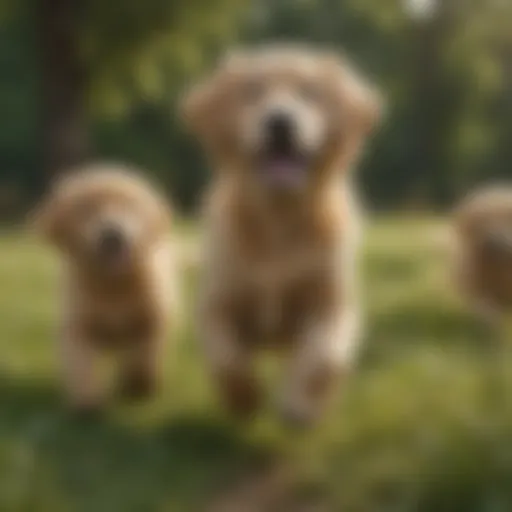 Enchanting Golden Retriever Puppies in Meadow