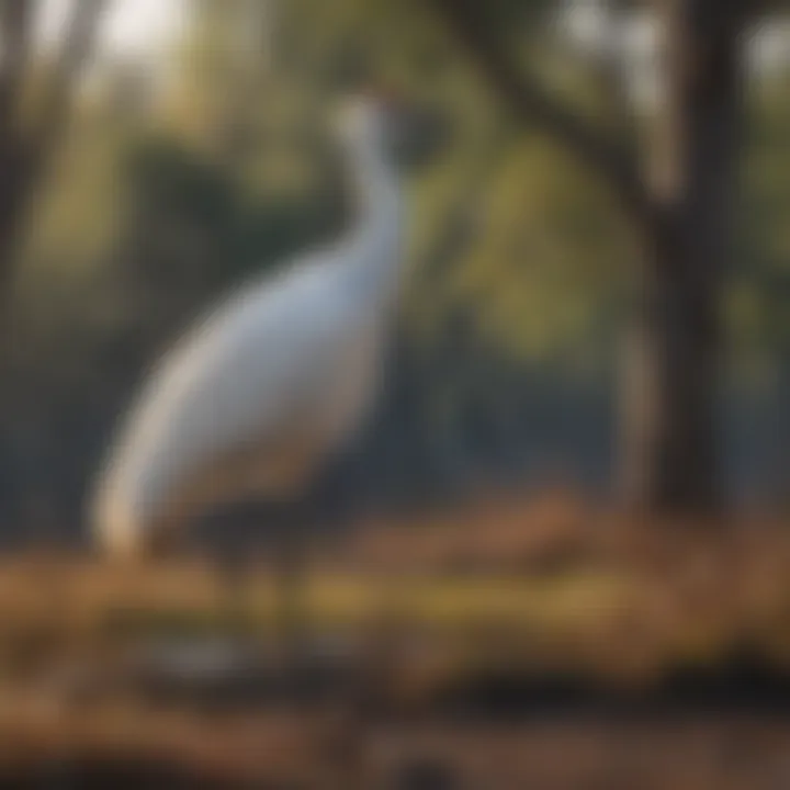 Colorful Whooping Crane standing tall