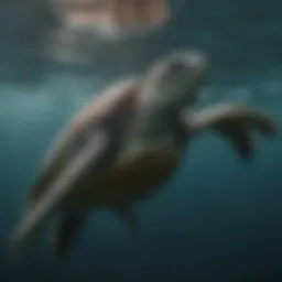 Graceful Sea Turtle gliding through the ocean depths