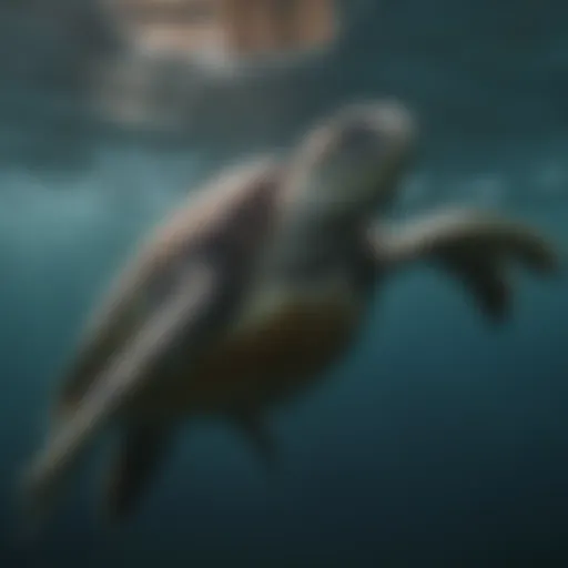 Graceful Sea Turtle gliding through the ocean depths