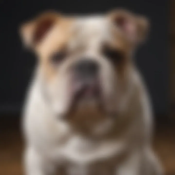 Close-up of a soft bristle brush for English Bulldog grooming